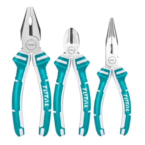 Kit Alicates Total Tools 3 Piezas Combinado Punta Corte THT1K0301