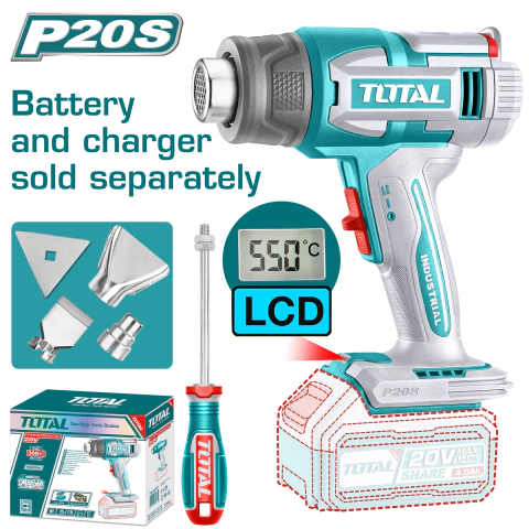 Pistola de Calor con Pantalla 20V INDUSTRIAL TOTAL TBLI2003