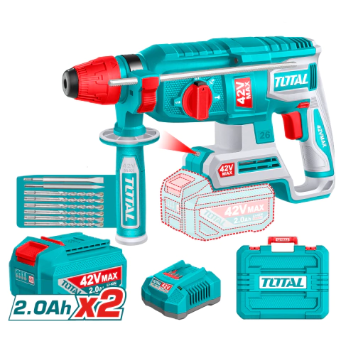 Rotomartillo SDS PLUS 42V BL 26mm TRHLI422682-4 (MALETIN, CARGADOR, Y 2 BATERIAS 2Ah)