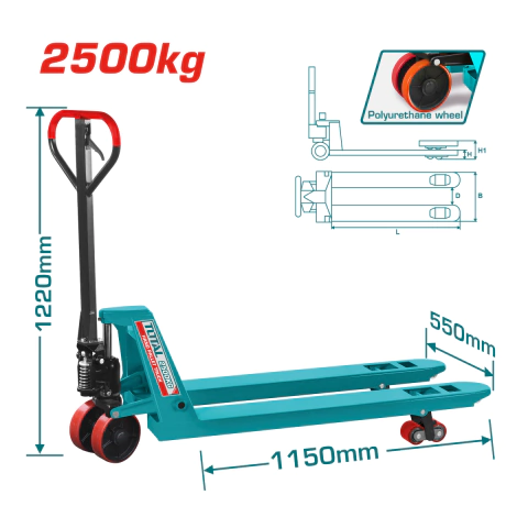 Zorra Hidráulica Manual Pallets Carga 2500kg Total THT301251